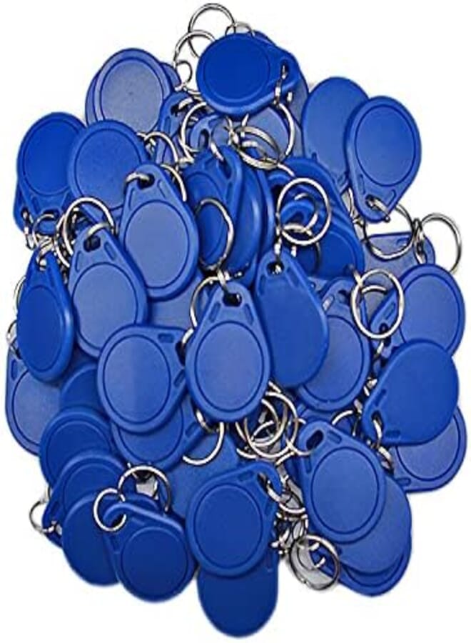 Token RFID Key fob 13.56MHz F08 Key Tags for Access Control System Blue (Pack of 50)